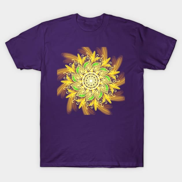 Yellow gold mandala T-Shirt by maryglu